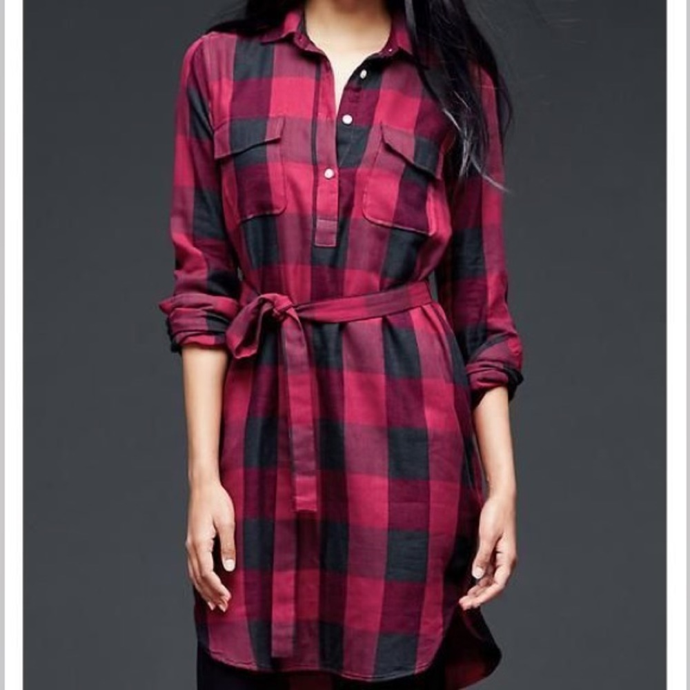 Gap Buffalo Checkered Shirt Dress